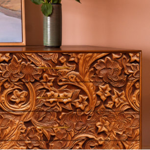 Tooled Leather Dancing Flowers Decoupage Tissue Paper