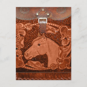 Tooled Leather "Horse" Western Postcard