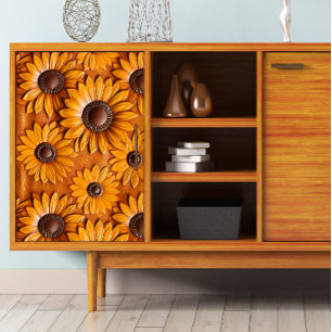 Tooled Leather Sunflower Bubbles Decoupage Tissue Paper