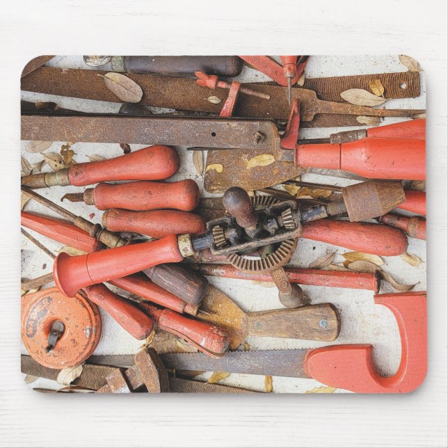 Tools Antique Rustic Red Man Tool Mouse Pad (Front)