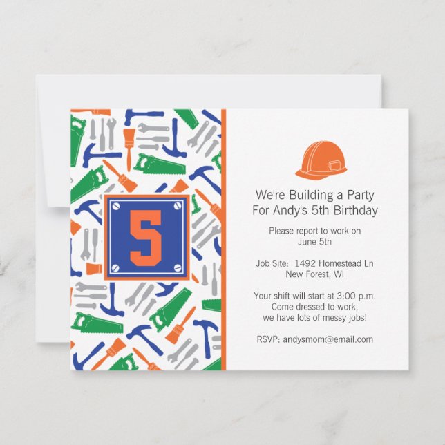 Tools Birthday Invitation (Front)