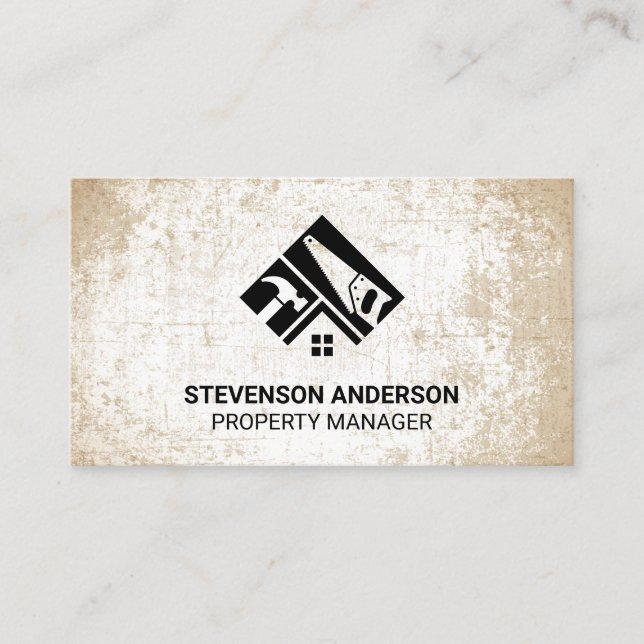 Tools Carpenter | Grunge Texture Business Card (Front)