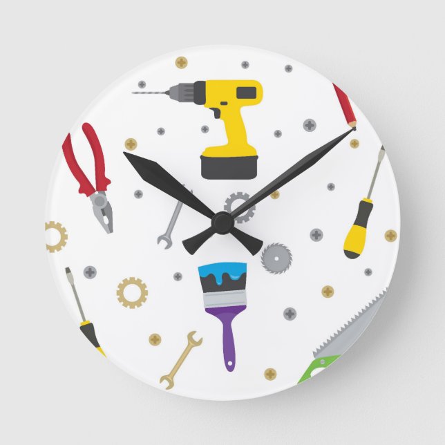 Tools Handyman Round Clock (Front)