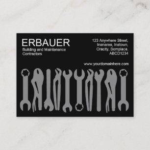 Tools of the Trade (Chubby) - Grey on Black Business Card