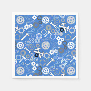 Tools Pattern 01.b LBlue BG Napkin