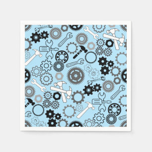 Tools Pattern 01.b LBlue BG Napkin