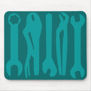 Tools - Shades of Teal Mouse Pad