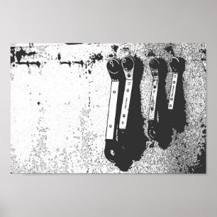 Tools Spanners Mechanical Industrial Feel Poster