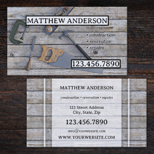 Tools Wood Construction Renovation Business Card