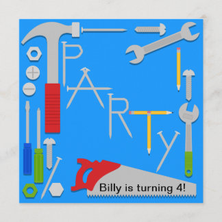 Tools Workshop Birthday Party Invitation