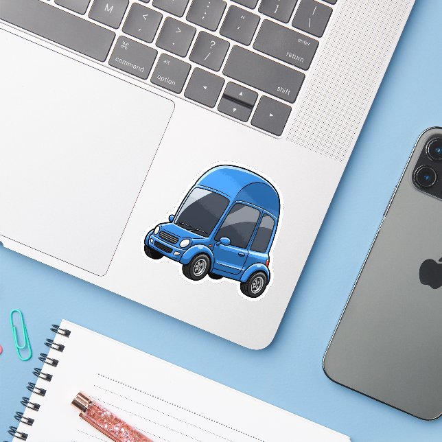 Toon Car with Arched Roof Lines (Laptop w/ iPhone)