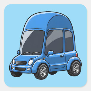 Toon Car with Arched Roof Lines Square Sticker