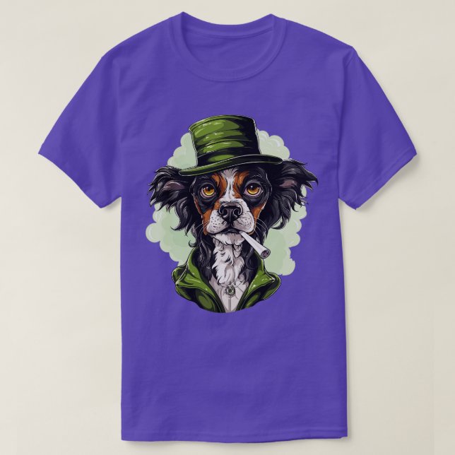 toon Dog Smoking Weed T-Shirt (Design Front)