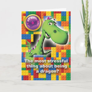 Toon dragon birthday card