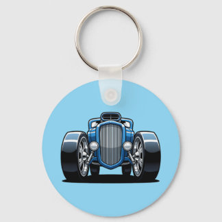 Toon Hotrod Art Key Ring