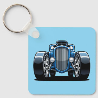 Toon Hotrod Art Key Ring