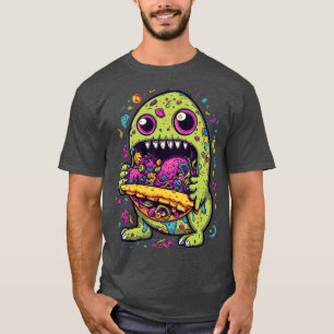 toon Monster Eating Pizza T-Shirt