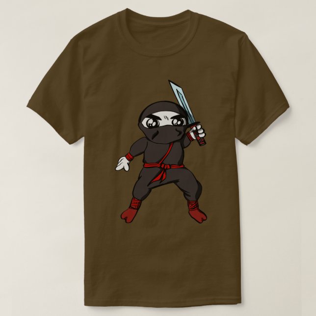 toon Ninja Character with Katana T-Shirt (Design Front)