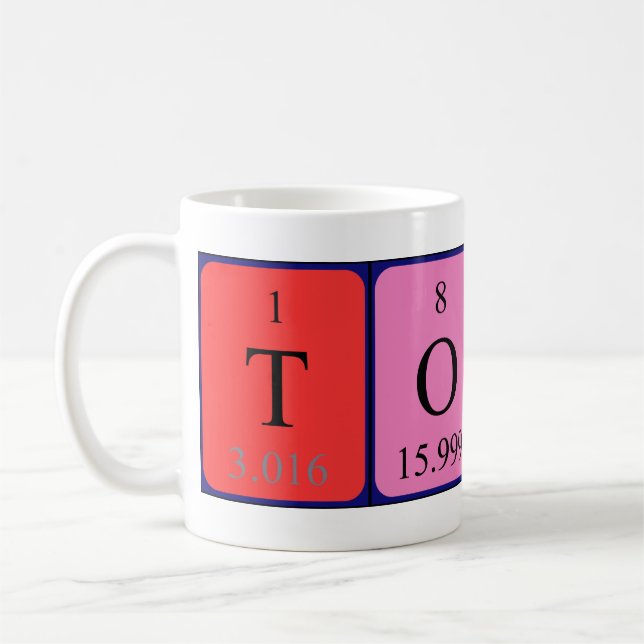 Toon periodic table name mug (Left)