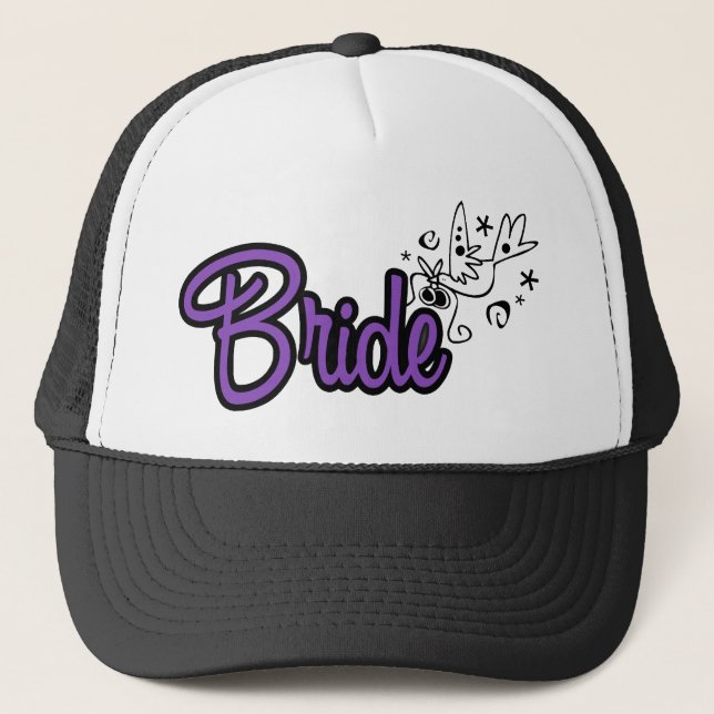 ToonDoveBridePurp Trucker Hat (Front)