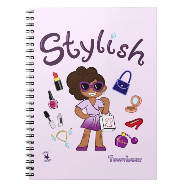 TOONVIDUALS Stylish Girl 1 Spiral Notebook (Front)