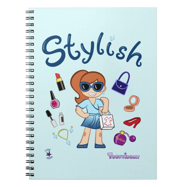 TOONVIDUALS Stylish Girl 3 Spiral Notebook (Front)