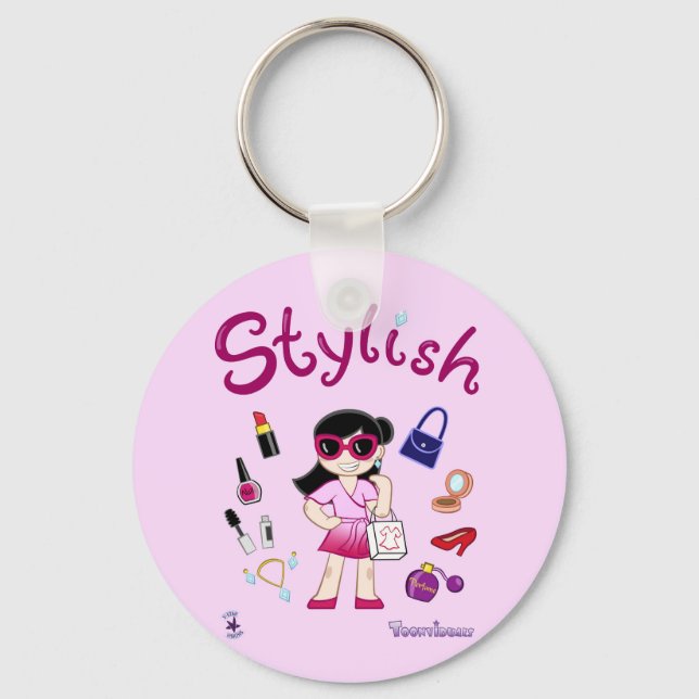 TOONVIDUALS Stylish Model Girl 2 Keychain (Front)