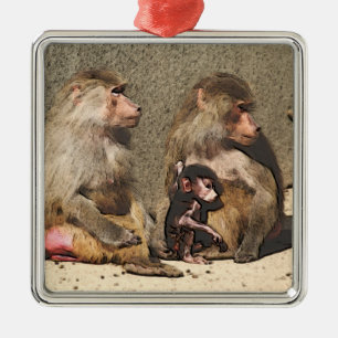 toony baboons metal tree decoration