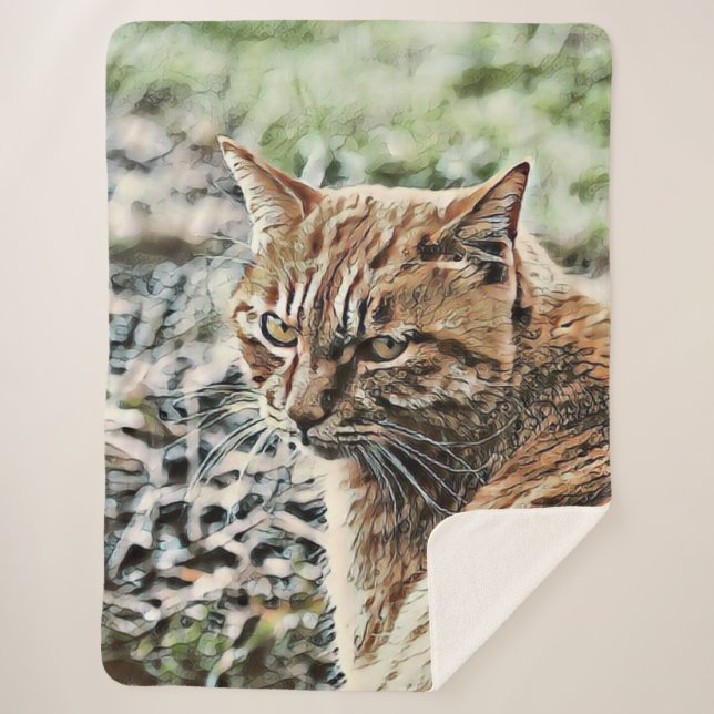 toony cat sherpa blanket (Front)