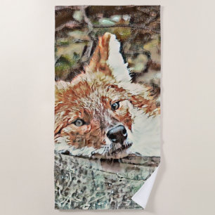 Toony Fox Beach Towel
