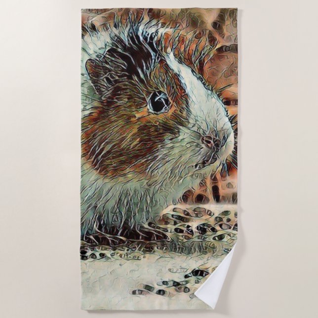 toony guinea pig beach towel (Front)