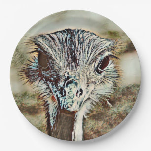 toony ostrich paper plate
