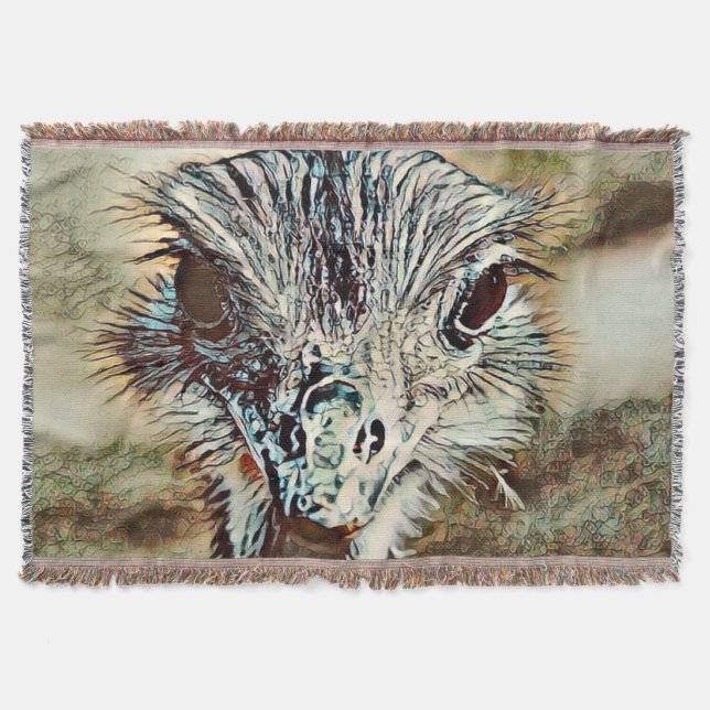 toony ostrich throw blanket (Front)