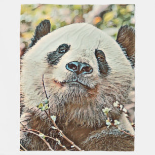 toony panda fleece blanket