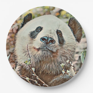 toony panda paper plate