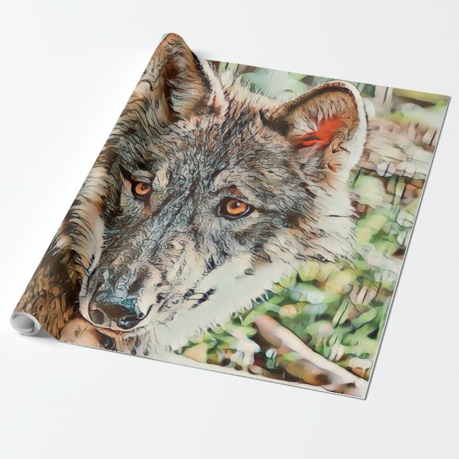 toony wolf wrapping paper (Unrolled)