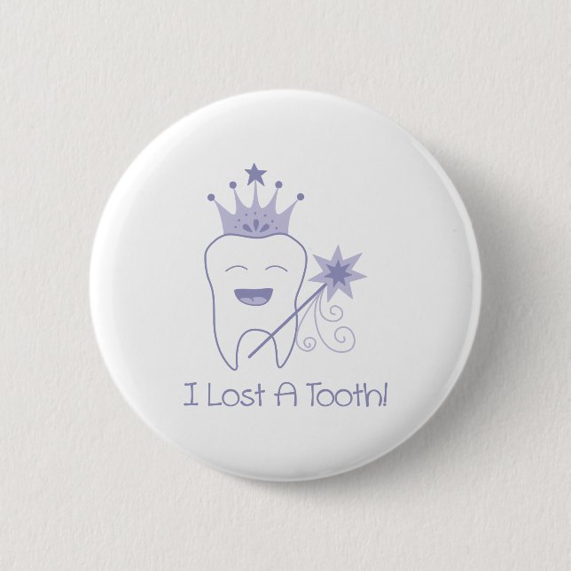 Tooth 6 Cm Round Badge (Front)