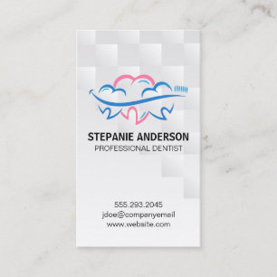 Tooth and Brush Dental Health Logo Medicine Business Card