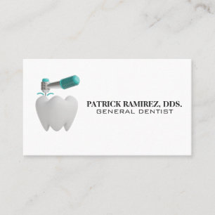 Tooth and Drill 3D Logo Business Card