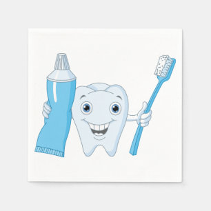Tooth And Toothbrush Paper Napkins