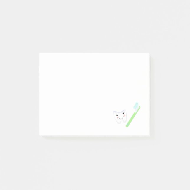 Tooth and Toothbrush Post-it Notes (Front)