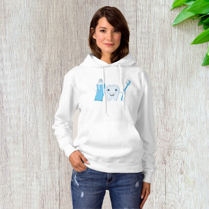Tooth And Toothbrush Womens Hoodie
