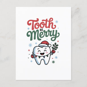 Tooth Be Merry Dental Dentist Christmas Xmas  Invitation Postcard
