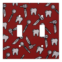 Tooth Be Told | Burgundy Dental Light Switch Cover
