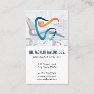 Tooth Brush Dental Logo   Health Care Business Card