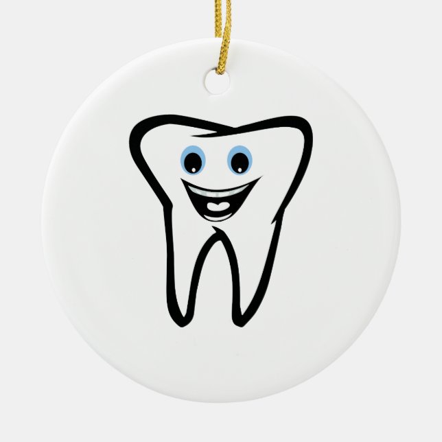 Tooth Ceramic Tree Decoration (Front)