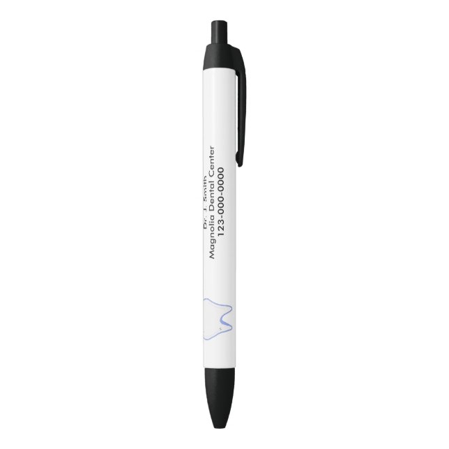 Tooth Dental Office Design Black Ink Pen (Bottom (Vertical))