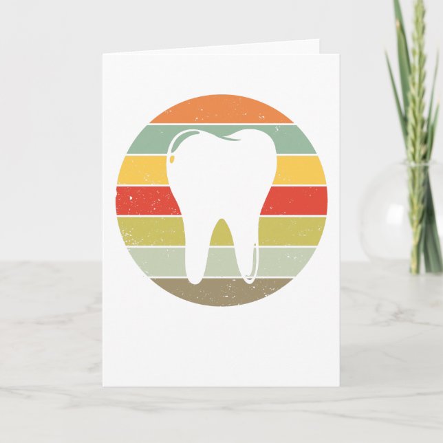 Tooth Dentist Dental Assistant Retro Vintage Gift Card (Front)