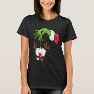 Tooth Dentist Dental Istant Teeth Christmas Rudolp T-Shirt