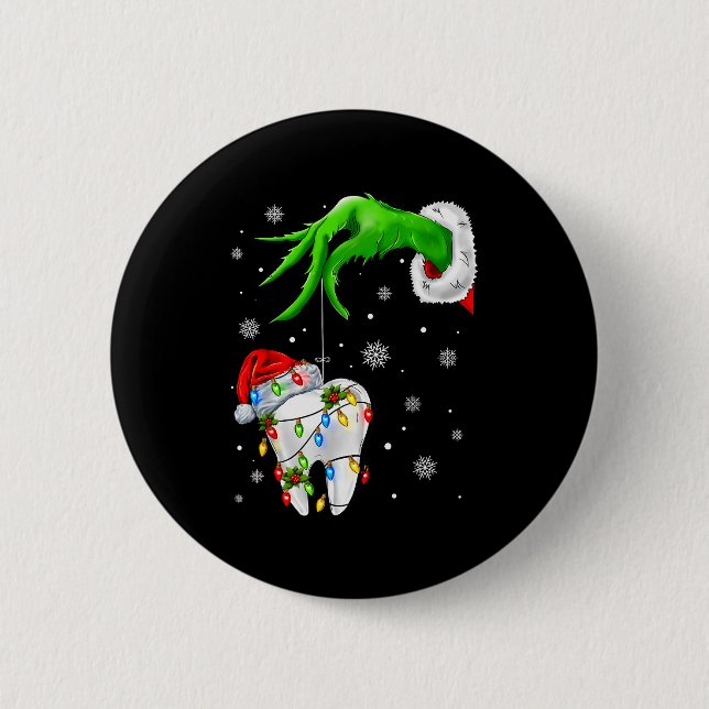 Tooth Dentist Dental Istant Teeth Xmas Christmas P 6 Cm Round Badge (Front)